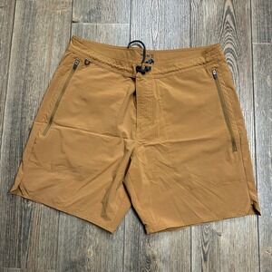 Roark Layover Trail Shorts Mens Size 36 Tan Cargo Zip Pocket Hiking Shorts